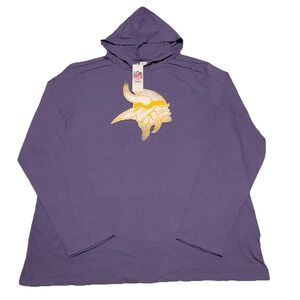 NFL Team Apparel Minnesota Vikings Hoodie Pullover Sweatshirt Purple Mens XL NEW